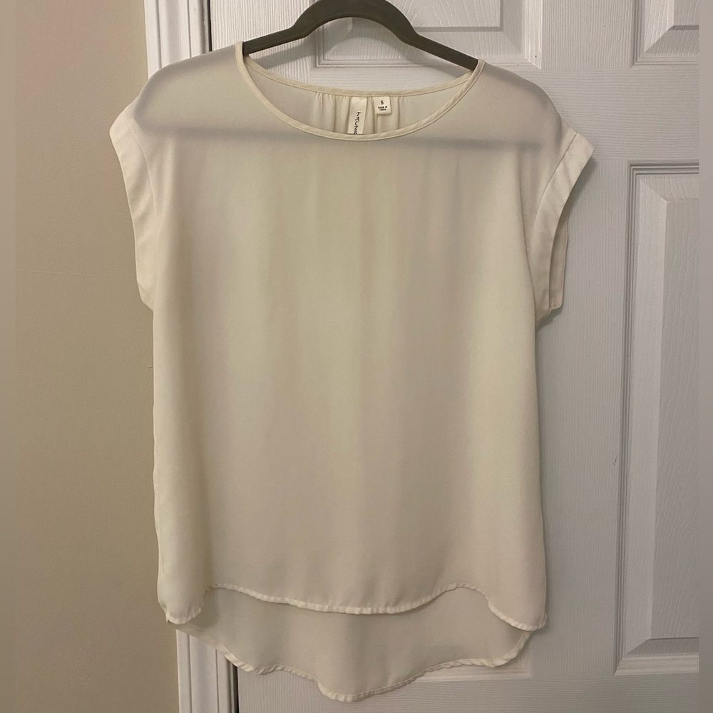 Sheer White Blouse - Short Sleeves